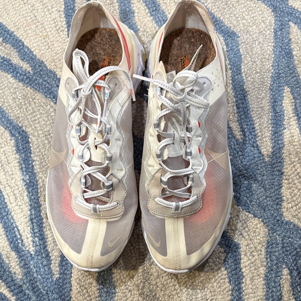 Nike react element 87 sail bone Cream and Coral Low-Profile Sneakers- 12